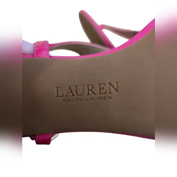 Lauren Ralph Lauren Women’s WESTCOTT II Thong Sandal Ankle Strap Pink NEW Sz 5.5 - Picture 7 of 9